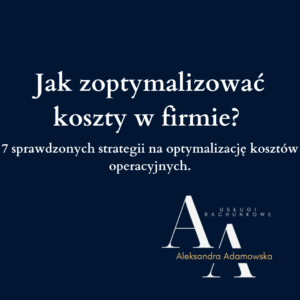 Jak zoptymalizować koszty w firmie? logo biuro rachunkowe AA